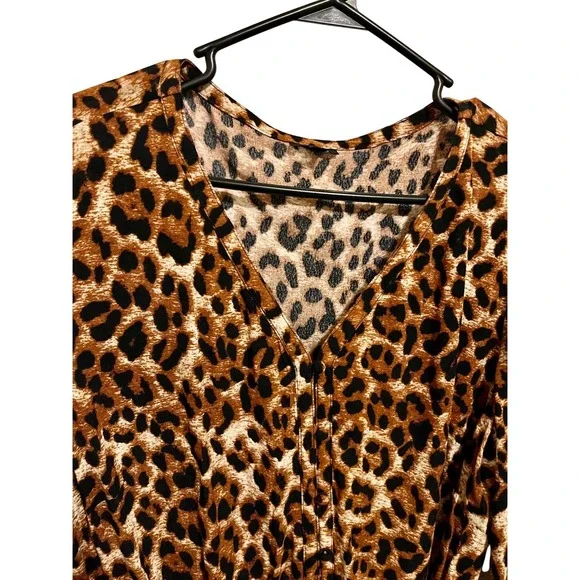 Talbots Leopard Print Cinched Waist Midi Size 14 - Picture 5 of 10